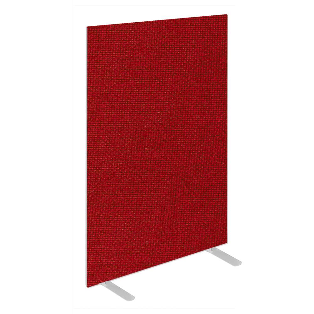 Impulse Plus Oblong 1500/600 Floor Free Standing Screen Burgundy Fabric Light Grey Edges