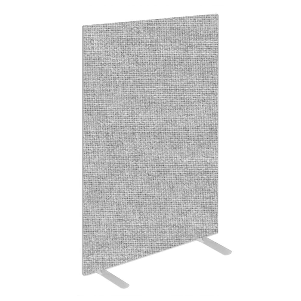 Impulse Plus Oblong 1500/600 Floor Free Standing Screen Light Grey Fabric Light Grey Edges