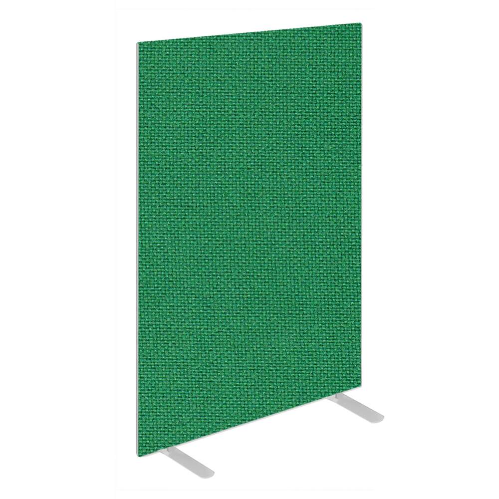 Impulse Plus Oblong 1500/600 Floor Free Standing Screen Palm Green Fabric Light Grey Edges