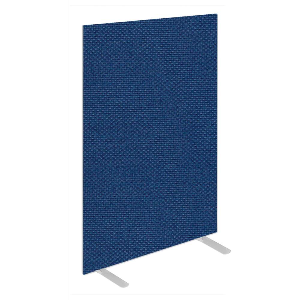 Impulse Plus Oblong 1500/600 Floor Free Standing Screen Powder Blue Fabric Light Grey Edges