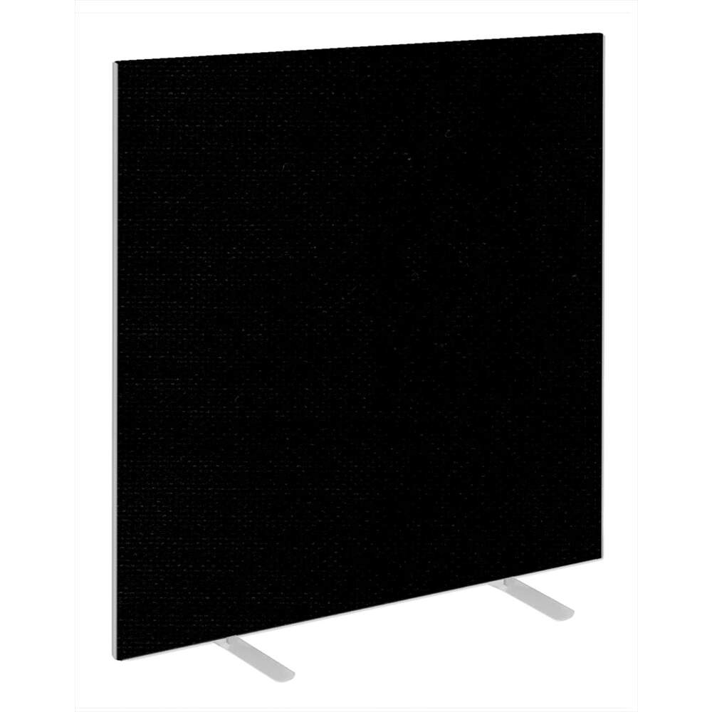 Impulse Plus Oblong 1500/1000 Floor Free Standing Screen Black Fabric Light Grey Edges