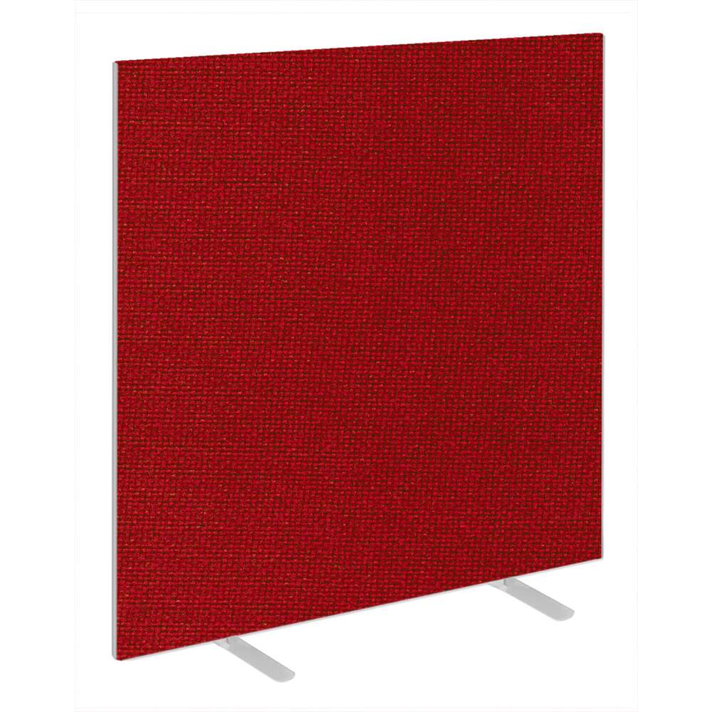 Impulse Plus Oblong 1500/1000 Floor Free Standing Screen Burgundy Fabric Light Grey Edges