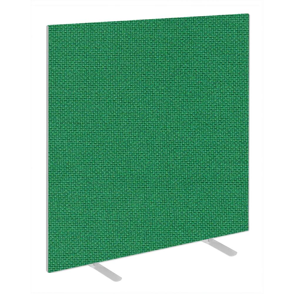 Impulse Plus Oblong 1500/1000 Floor Free Standing Screen Palm Green Fabric Light Grey Edges