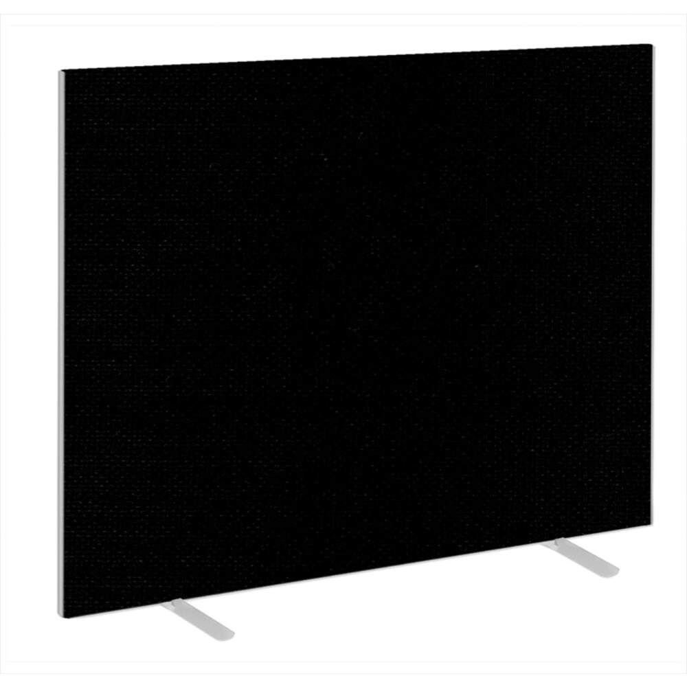 Impulse Plus Oblong 1500/1500 Floor Free Standing Screen Black Fabric Light Grey Edges