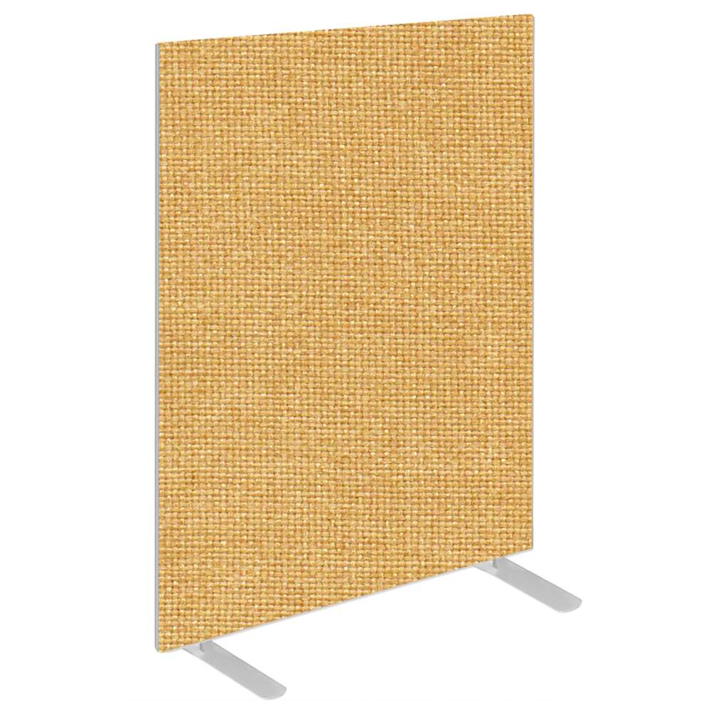 Impulse Plus Oblong 1200/600 Floor Free Standing Screen Beige Fabric Light Grey Edges