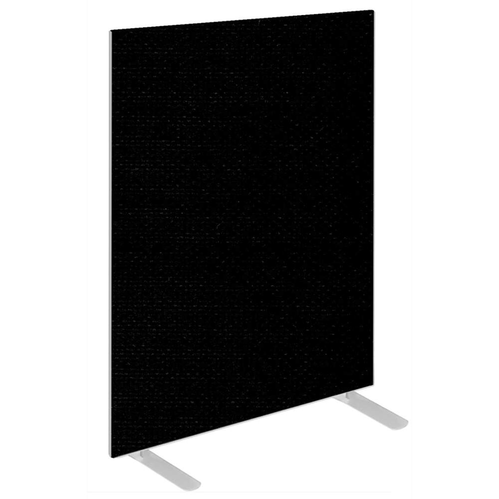 Impulse Plus Oblong 1200/600 Floor Free Standing Screen Black Fabric Light Grey Edges