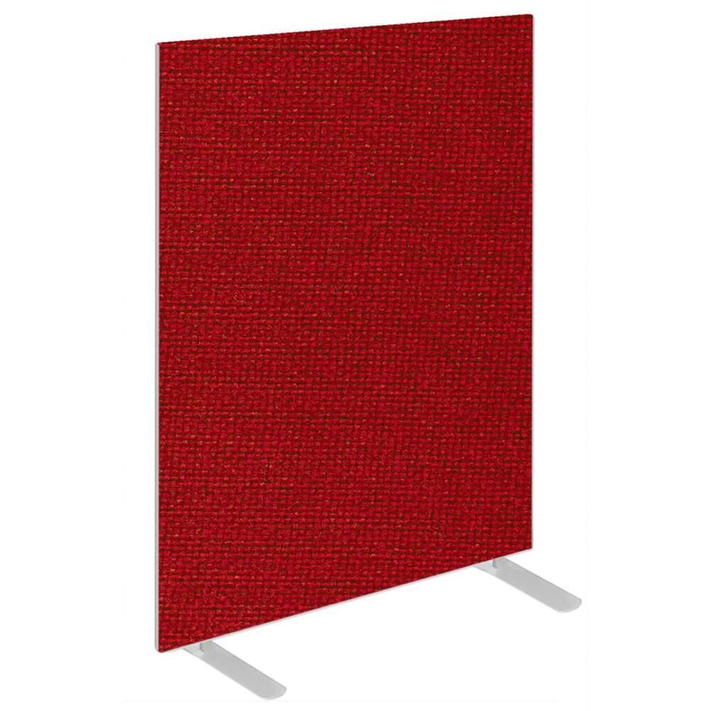 Impulse Plus Oblong 1200/600 Floor Free Standing Screen Burgundy Fabric Light Grey Edges