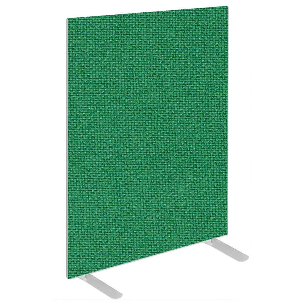 Impulse Plus Oblong 1200/600 Floor Free Standing Screen Palm Green Fabric Light Grey Edges