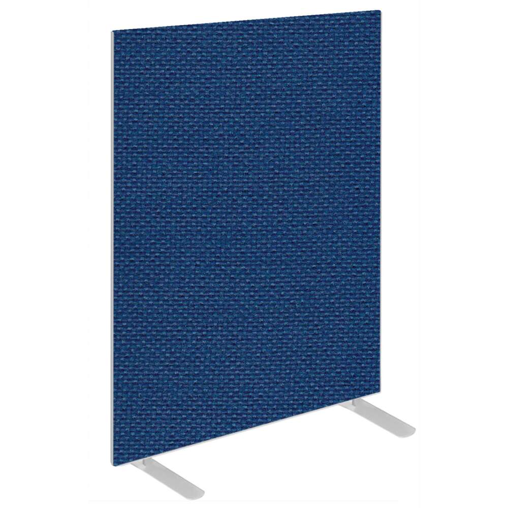 Impulse Plus Oblong 1200/600 Floor Free Standing Screen Powder Blue Fabric Light Grey Edges