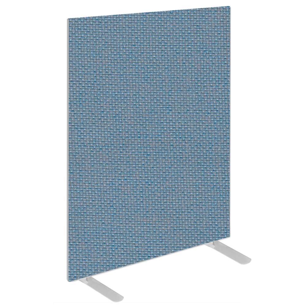 Impulse Plus Oblong 1200/600 Floor Free Standing Screen Sky Blue Fabric Light Grey Edges