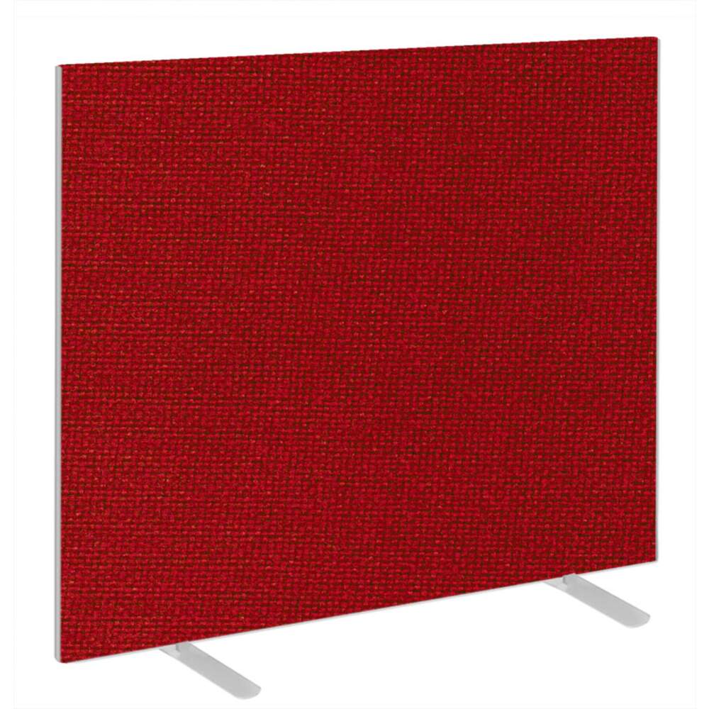 Impulse Plus Oblong 1200/1000 Floor Free Standing Screen Burgundy Fabric Light Grey Edges