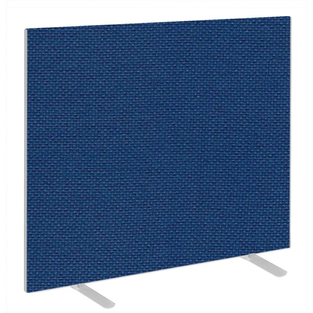 Impulse Plus Oblong 1200/1000 Floor Free Standing Screen Powder Blue Fabric Light Grey Edges