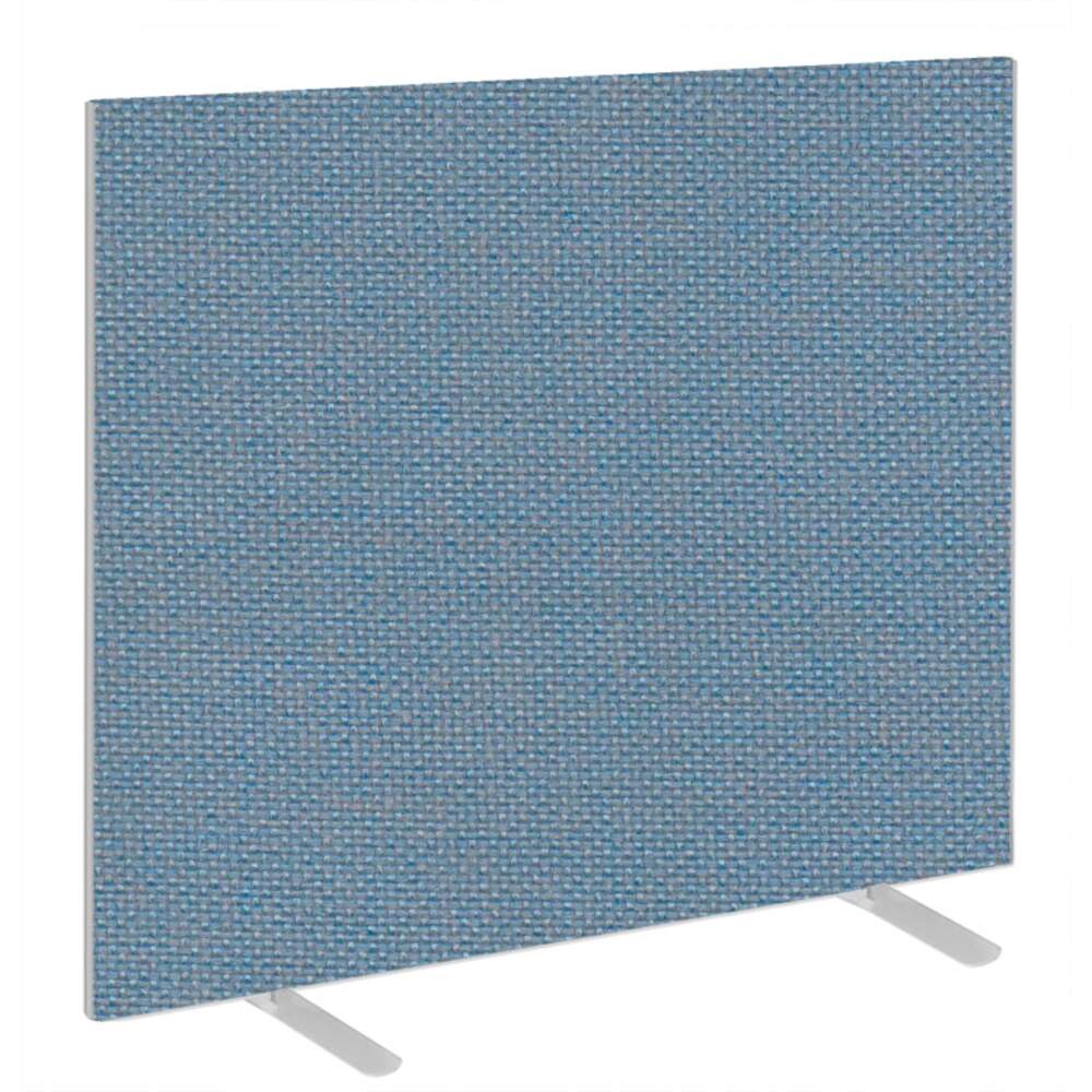 Impulse Plus Oblong 1200/1200 Floor Free Standing Screen Sky Blue Fabric Light Grey Edges