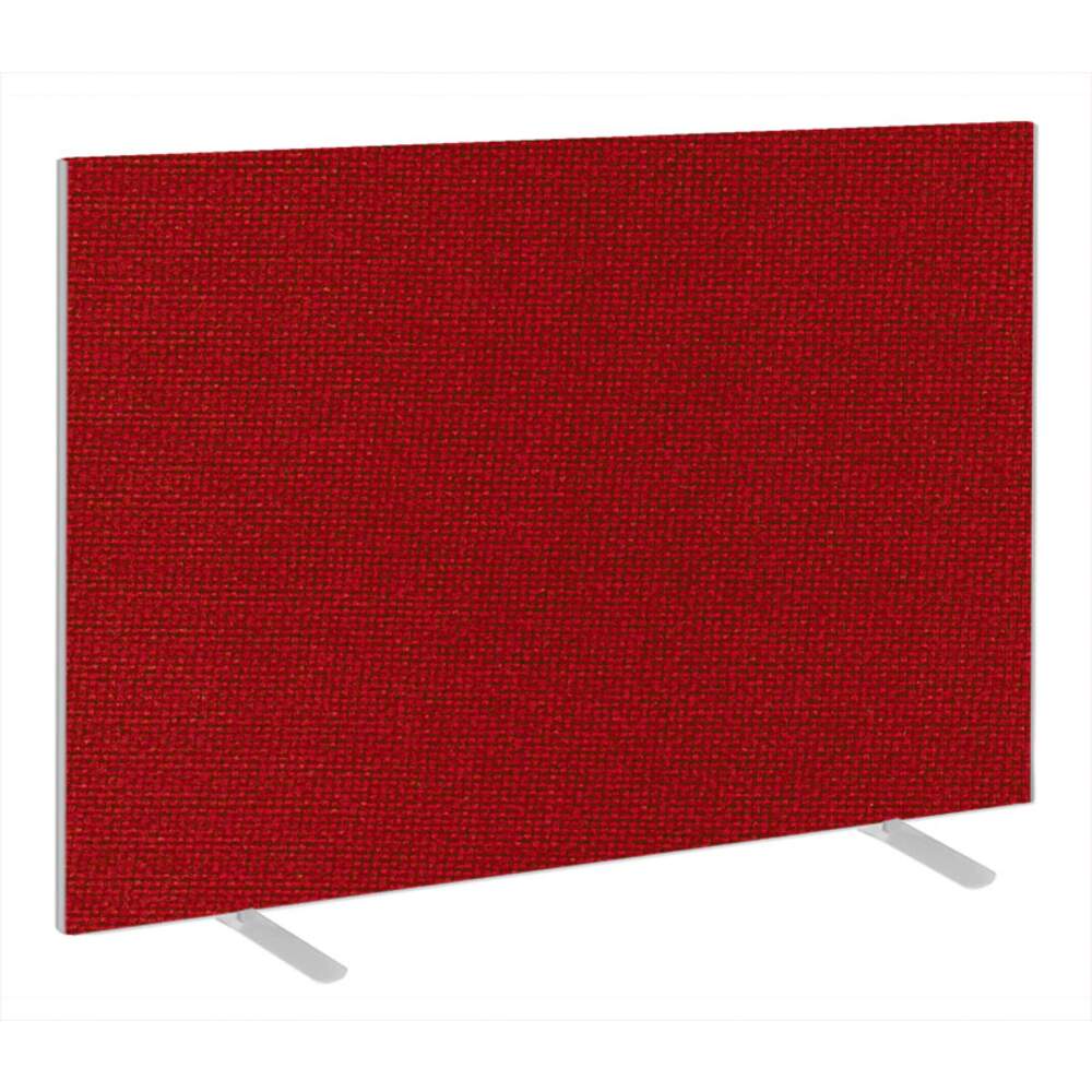 Impulse Plus Oblong 1200/1500 Floor Free Standing Screen Burgundy Fabric Light Grey Edges