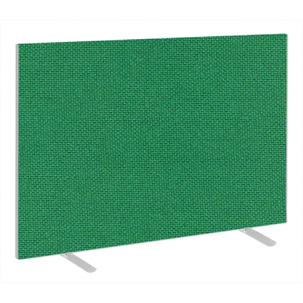 Impulse Plus Oblong 1200/1500 Floor Free Standing Screen Palm Green Fabric Light Grey Edges