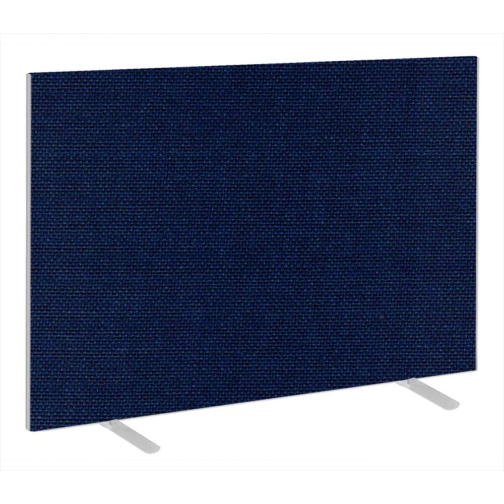 Impulse Plus Oblong 1200/1500 Floor Free Standing Screen Royal Blue Fabric Light Grey Edges