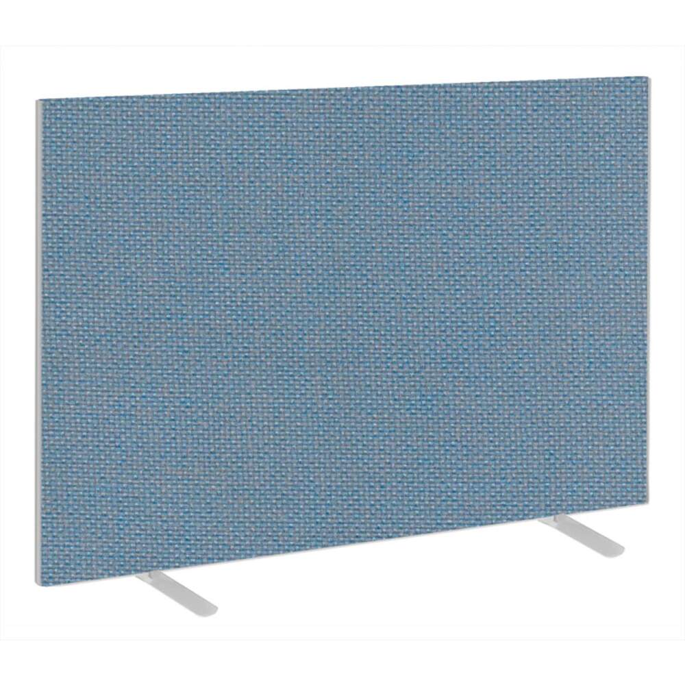 Impulse Plus Oblong 1200/1500 Floor Free Standing Screen Sky Blue Fabric Light Grey Edges