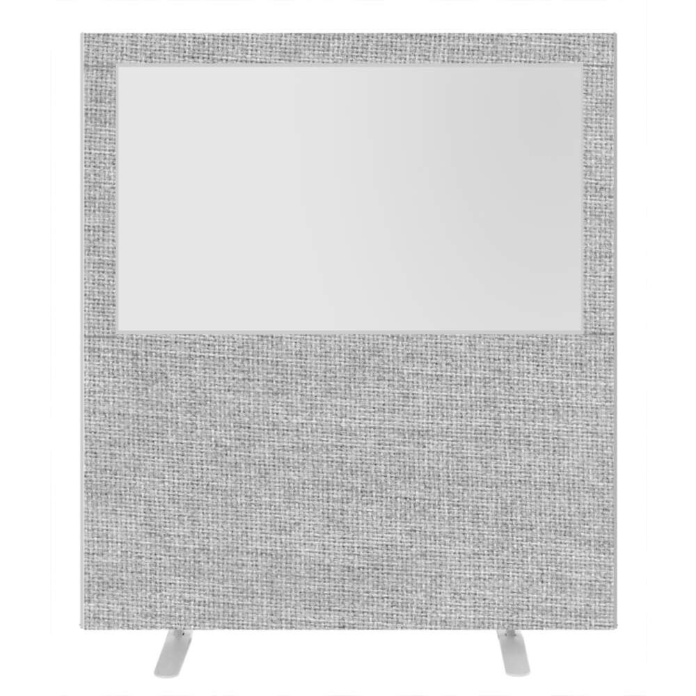 Impulse Plus Clear Half Vision 1800/1600 Floor Free Standing Screen Light Grey Fabric Light Grey Edges