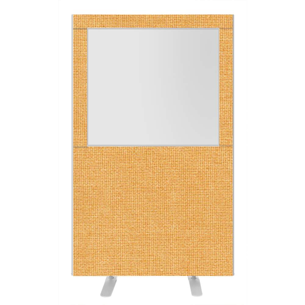 Impulse Plus Clear Half Vision 1800/1200 Floor Free Standing Screen Beige Fabric Light Grey Edges