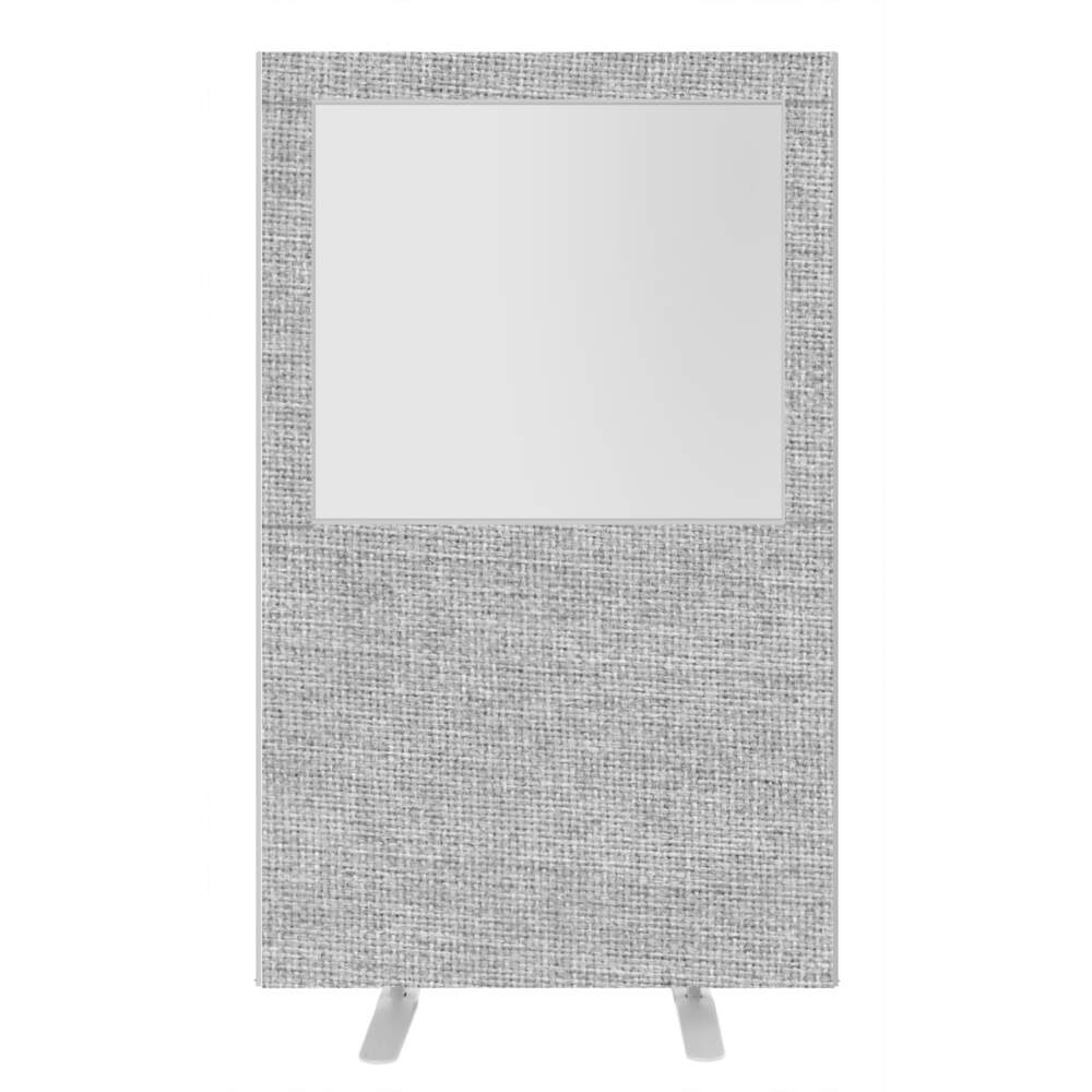 Impulse Plus Clear Half Vision 1800/1200 Floor Free Standing Screen Light Grey Fabric Light Grey Edges