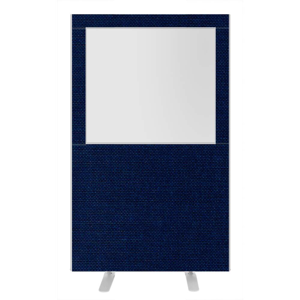 Impulse Plus Clear Half Vision 1800/1200 Floor Free Standing Screen Royal Blue Fabric Light Grey Edges