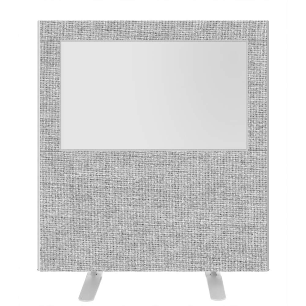 Impulse Plus Clear Half Vision 1200/1200 Floor Free Standing Screen Light Grey Fabric Light Grey Edges