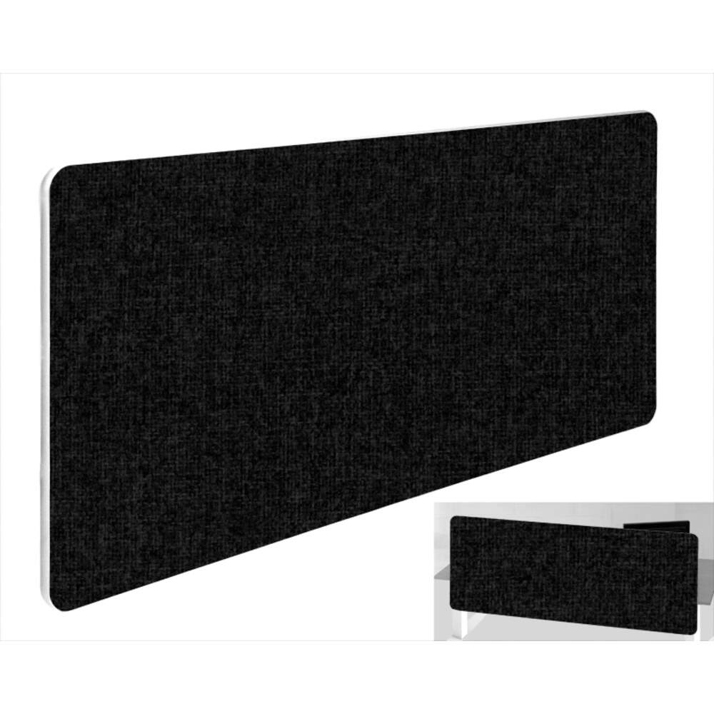 Impulse Plus Oblong 400/1400 Backdrop Screen Rounded Corners Black Fabric Light Grey Edges