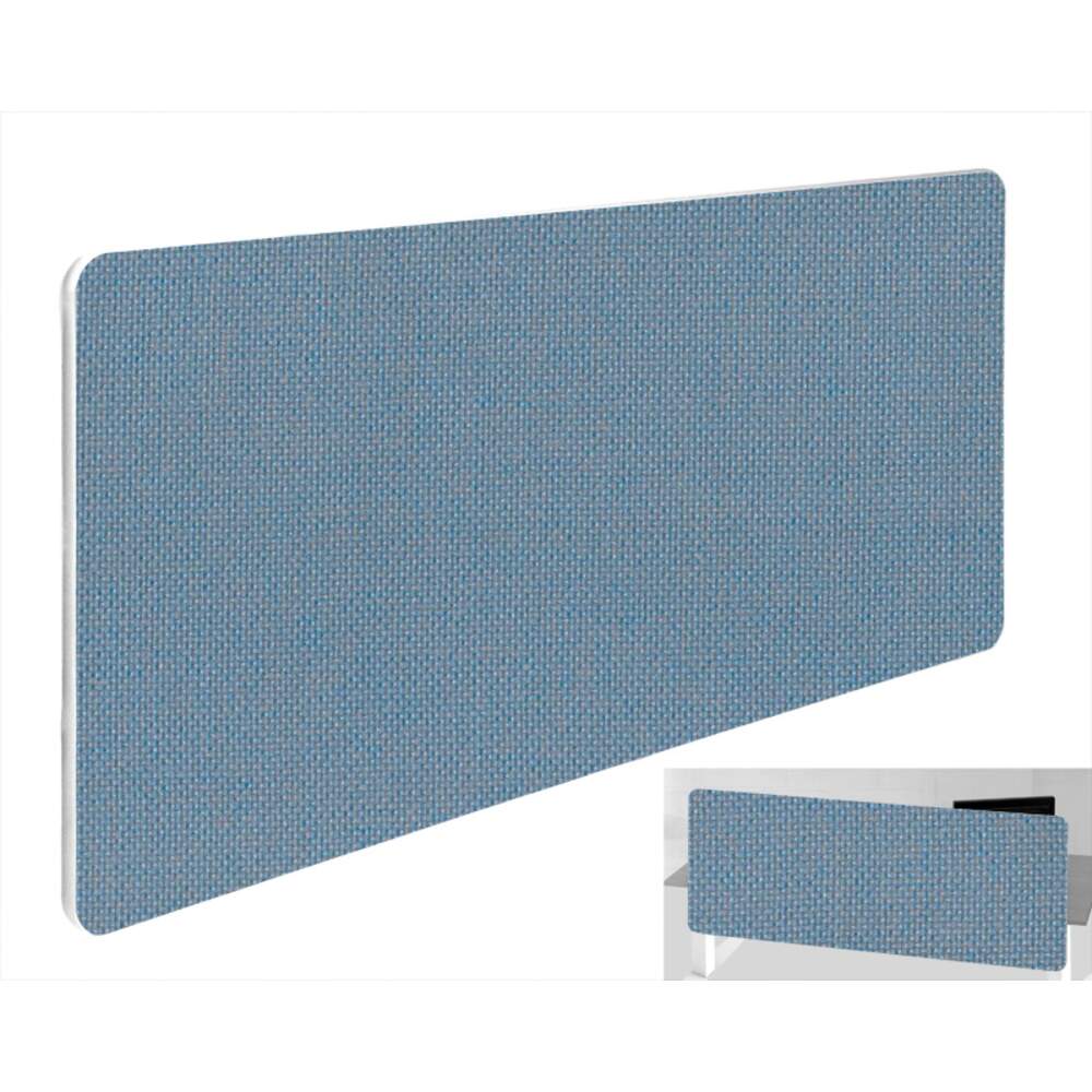 Impulse Plus Oblong 400/1400 Backdrop Screen Rounded Corners Sky Blue Fabric Light Grey Edges