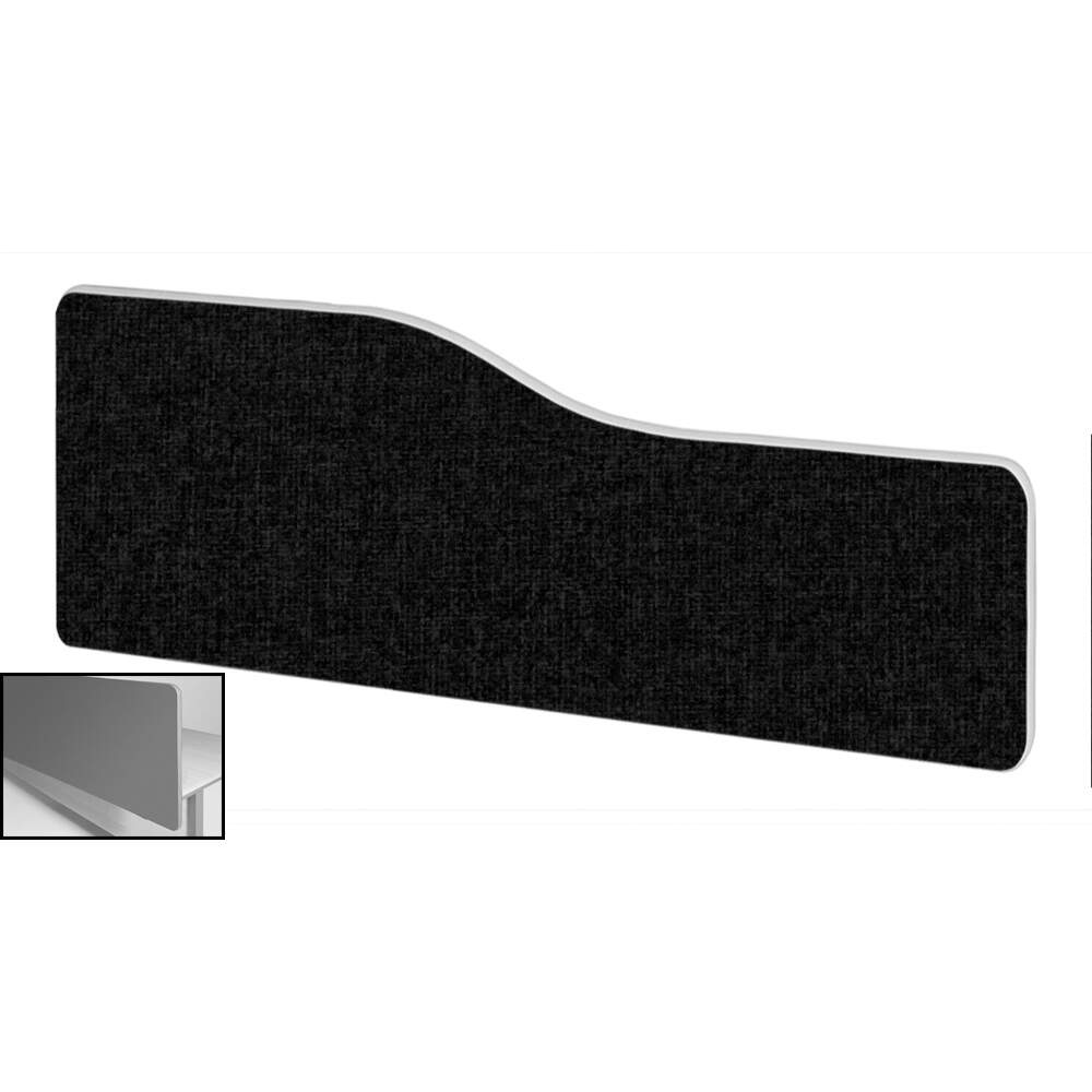 Impulse Plus Wave 400/1500 Backdrop Screen Rounded Corners Black Fabric Light Grey Edges