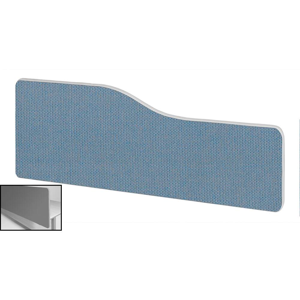 Impulse Plus Wave 400/1500 Backdrop Screen Rounded Corners Sky Blue Fabric Light Grey Edges