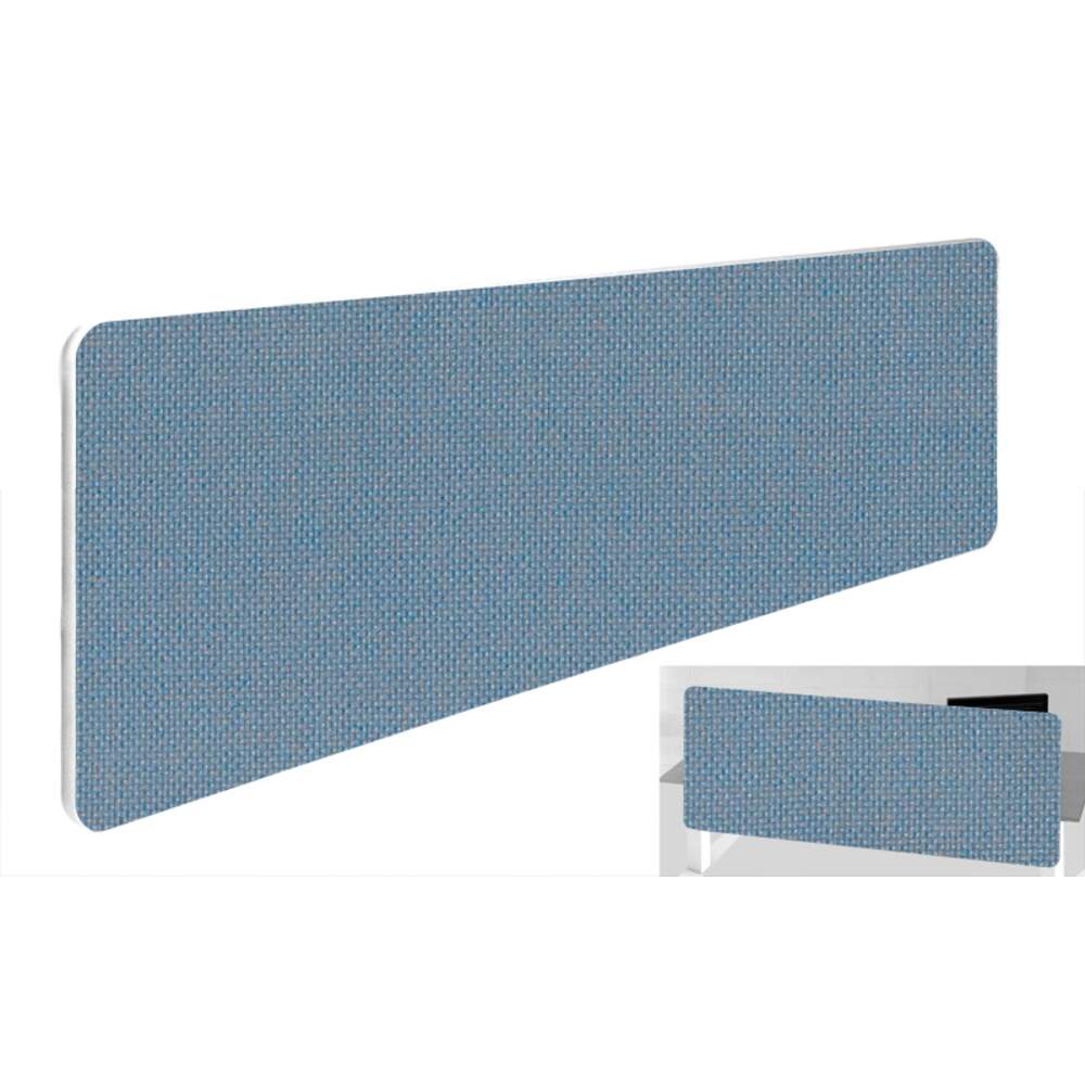 Impulse Plus Oblong 400/1800 Backdrop Screen Rounded Corners Sky Blue Fabric Light Grey Edges