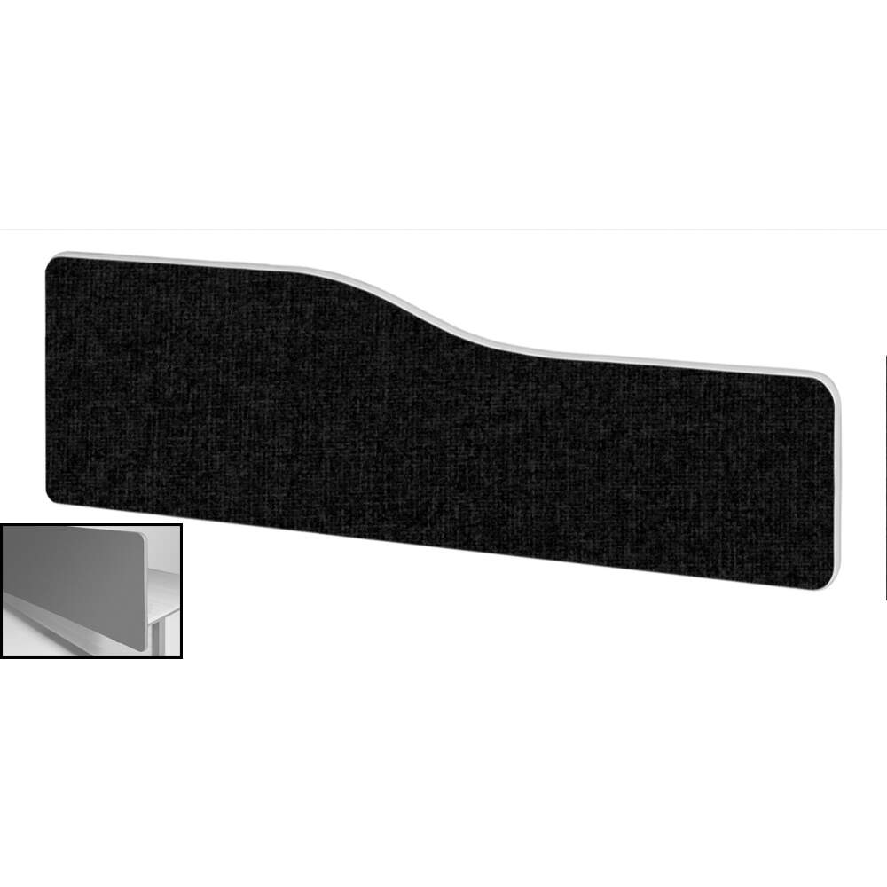 Impulse Plus Wave 300/1500 Backdrop Screen Rounded Corners Black Fabric Light Grey Edges