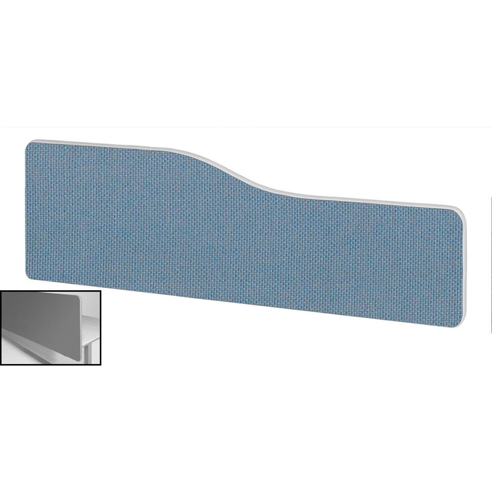 Impulse Plus Wave 300/1500 Backdrop Screen Rounded Corners Sky Blue Fabric Light Grey Edges